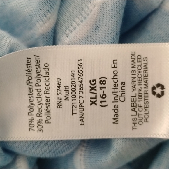 Time And Tru Blue/White Floral Mandela Pattern V Neck Long Sleeve Flowy Shirt - Picture 8 of 8